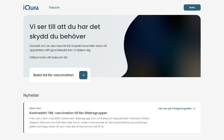Screenshot of iquravaccin.se