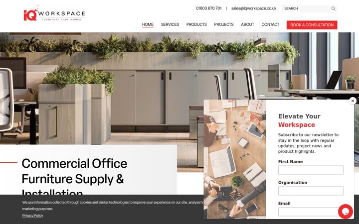 Screenshot of iqworkspace.co.uk