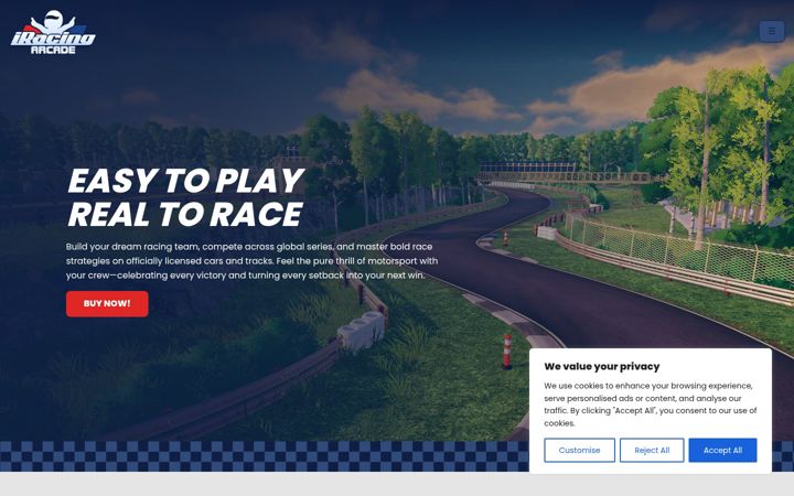 Screenshot of iracingarcade.com
