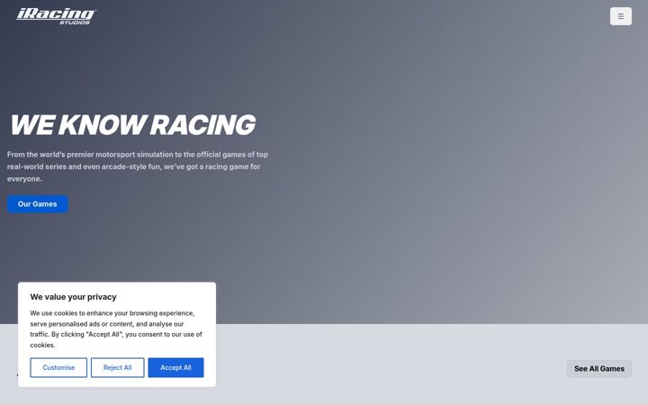 Screenshot of iracingstudios.com