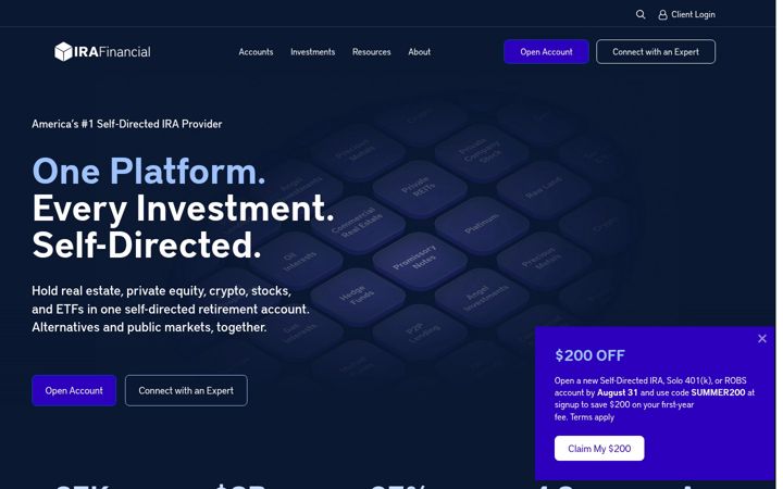Screenshot of irafinancial.com