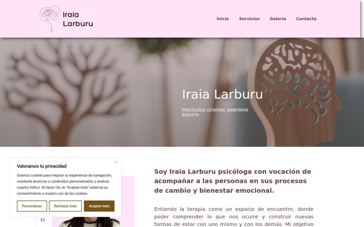 Screenshot of iraialarburupsicologia.com