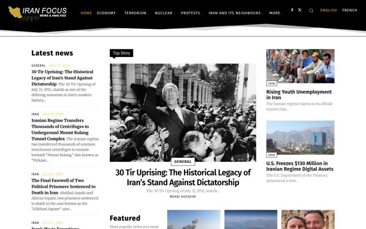 Screenshot of iranfocus.com