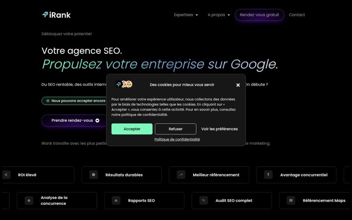 Screenshot of irank.fr