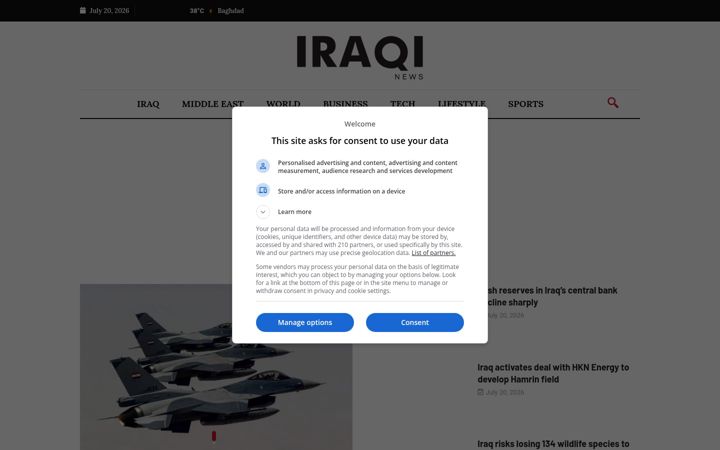 Screenshot of iraqinews.com