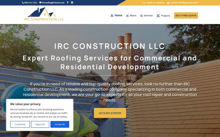 Screenshot of ircroofingllc.com