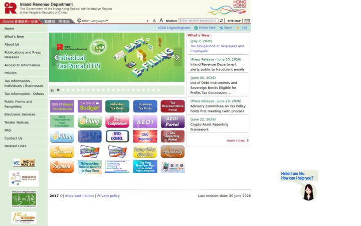 Screenshot of ird.gov.hk