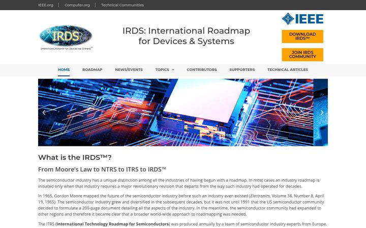 Screenshot of irds.ieee.org