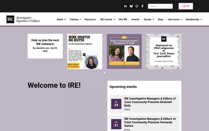 Screenshot of ire.org