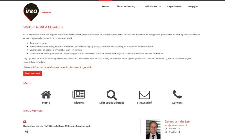 Screenshot of irea-makelaars.nl