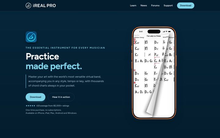 Screenshot of irealpro.com