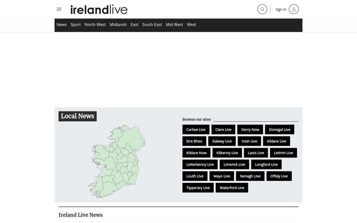 Screenshot di ireland-live.ie