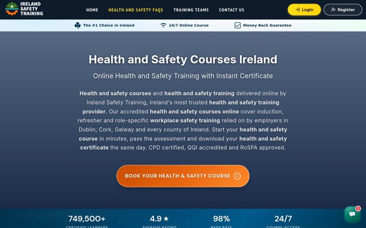 Screenshot of ireland-safetytraining.com