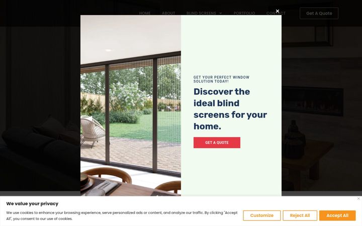 Screenshot of irelandblindscreens.com