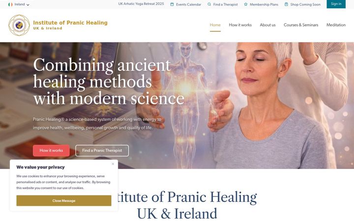 Screenshot of irelandpranichealing.com