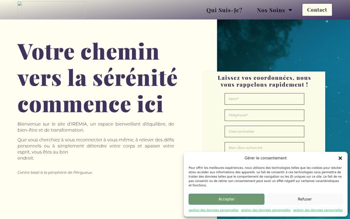 Screenshot of iremiacentredesoins.fr