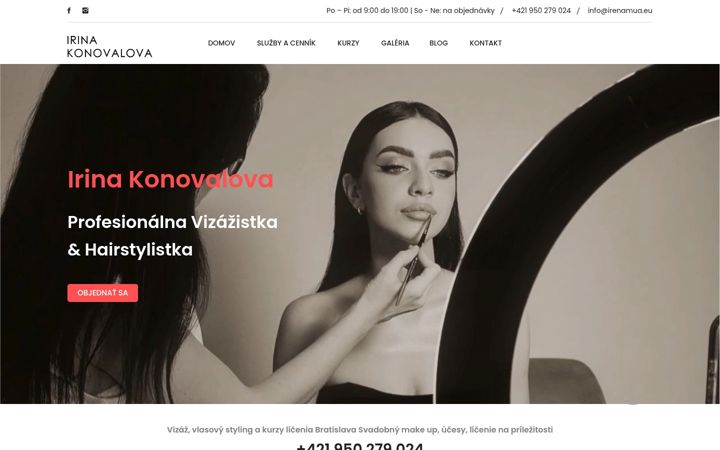 Screenshot of irenamua.eu
