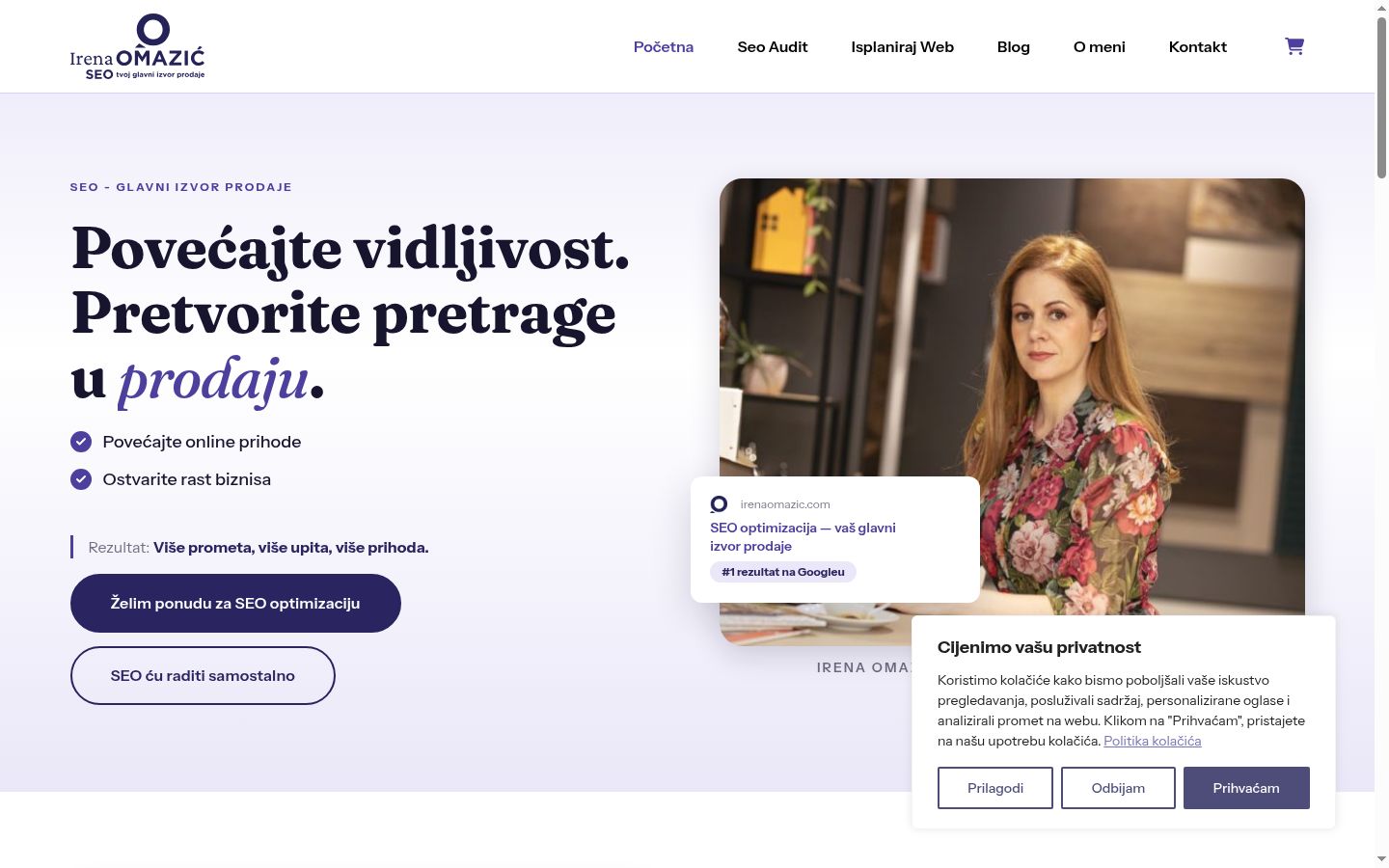 Screenshot del banner di consenso mostrato prima di qualsiasi interazione