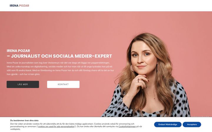 Screenshot of irenapozar.se