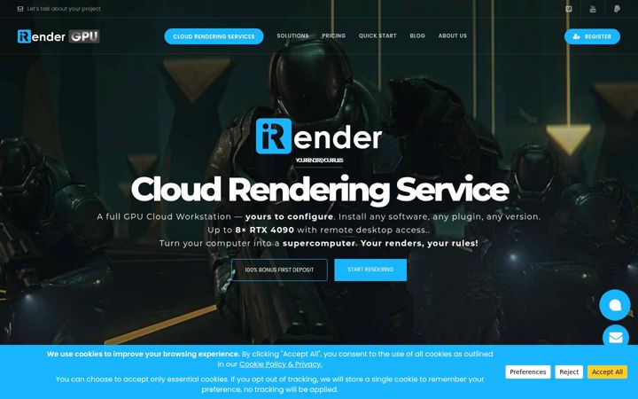 Screenshot of irender.net