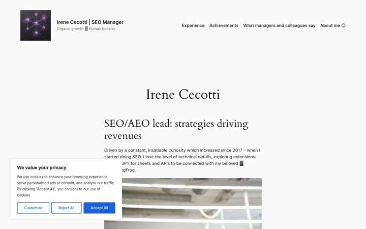 Screenshot of irenececotti.com