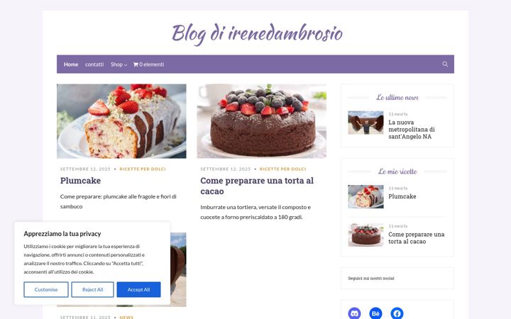Screenshot of irenedambrosio.altervista.org