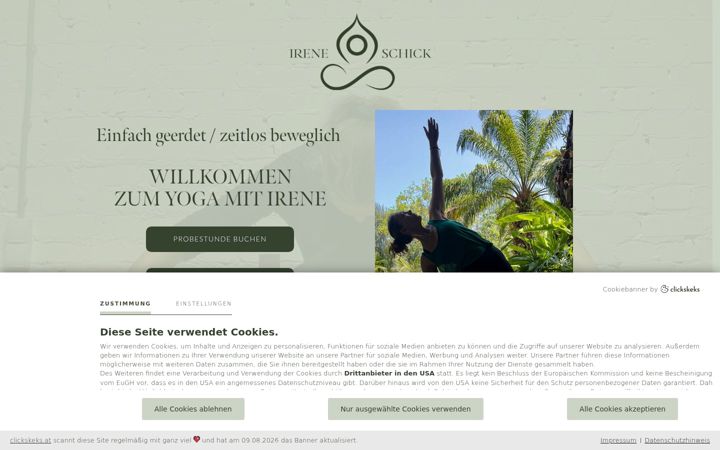 Screenshot of ireneschickyoga.de