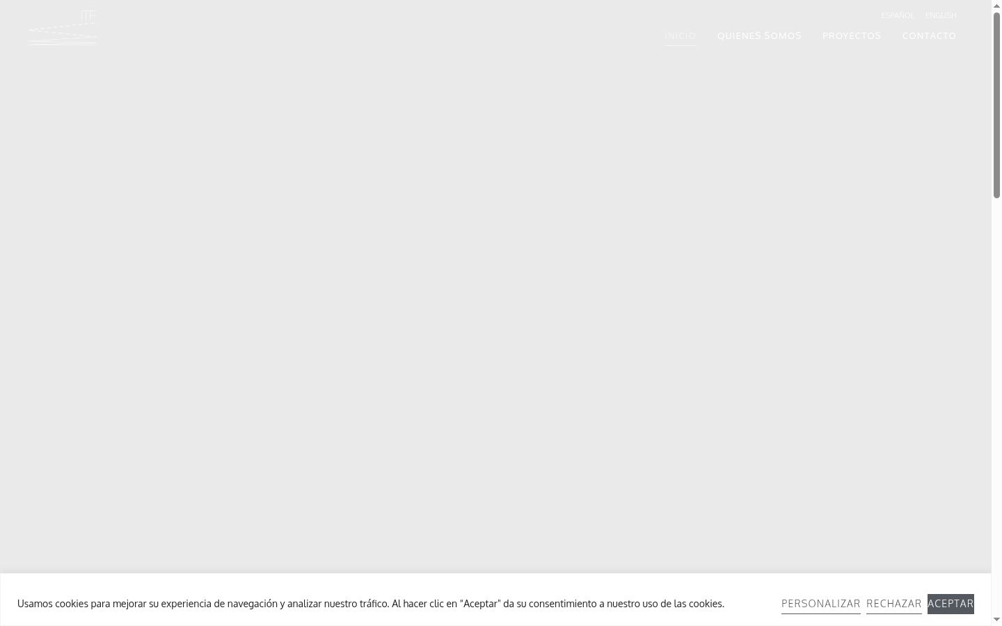 Captura de pantalla del banner de consentimiento mostrado antes de cualquier interacción