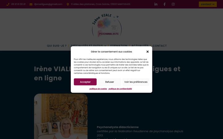 Screenshot of ireneviale-psychanalyse.fr