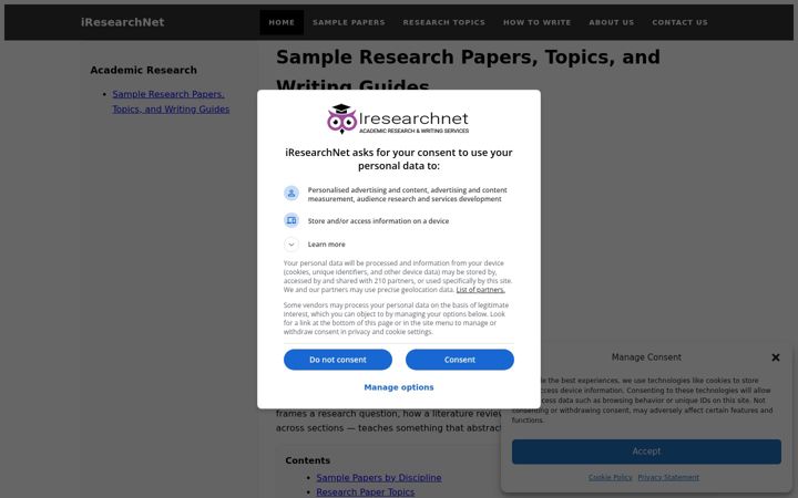 Screenshot of iresearchnet.com