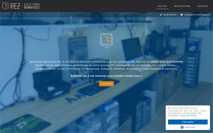 Screenshot of irez-informatique.fr