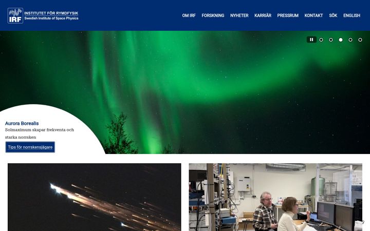 Screenshot of irf.se