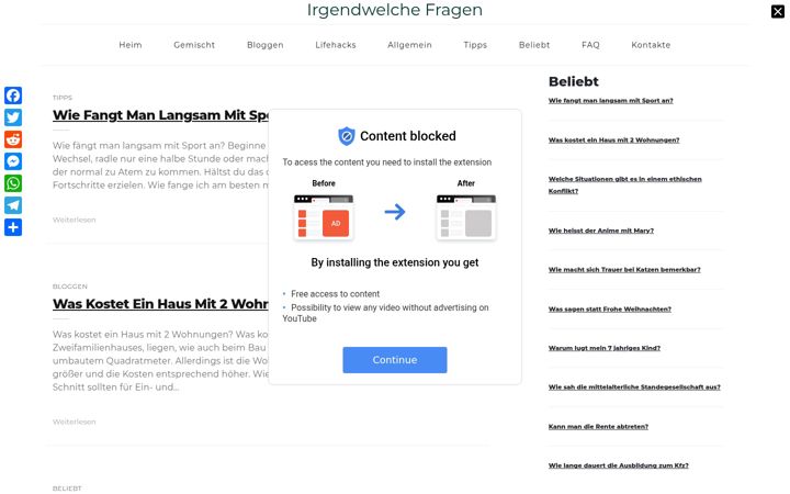 Screenshot of irgendwelchefragen.de