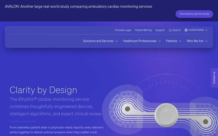 Screenshot of irhythmtech.com