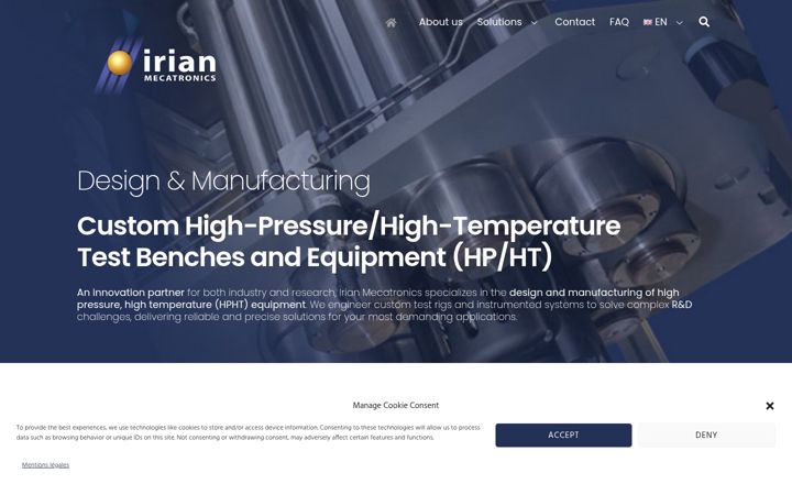 Screenshot of irian-mecatronics.com