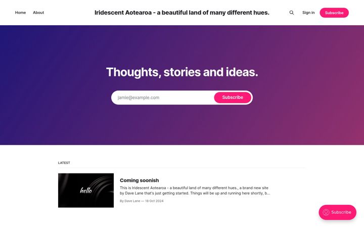 Screenshot of iridescent.nz