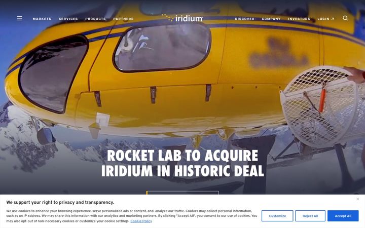 Screenshot of iridium.com