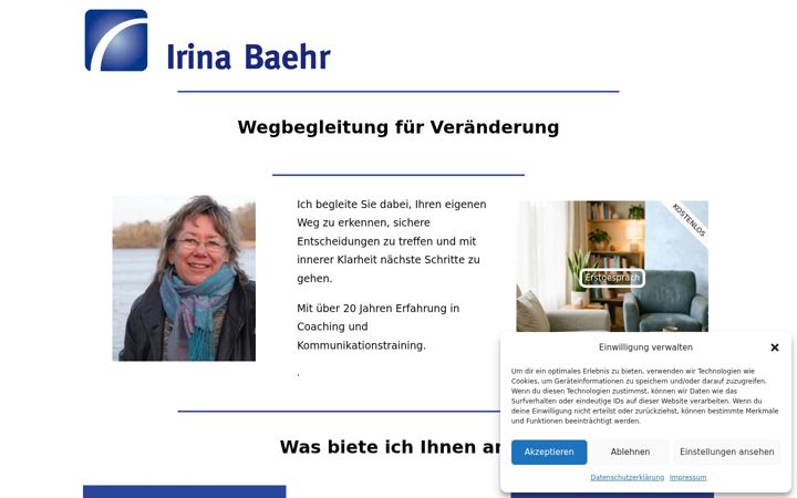 Screenshot of irina-baehr.de