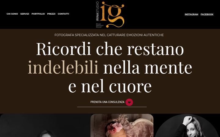 Screenshot of irinagphotography.it