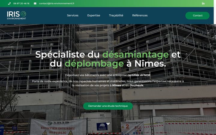 Screenshot of iris-environnement.com