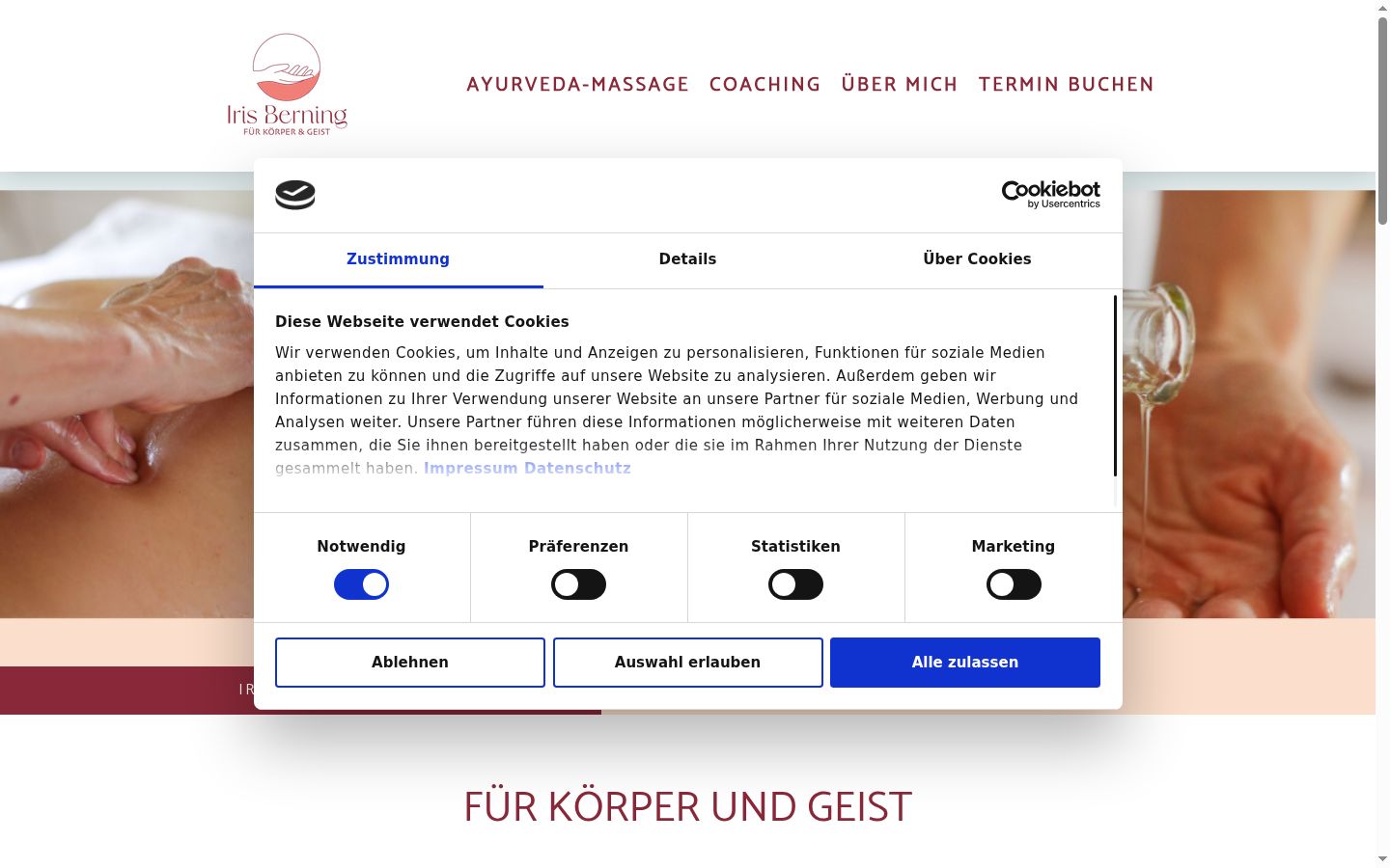 Screenshot tal-banner tal-kunsens muri qabel kwalunkwe interazzjoni