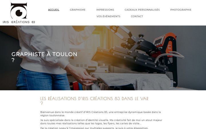 Screenshot of iriscreations83.fr