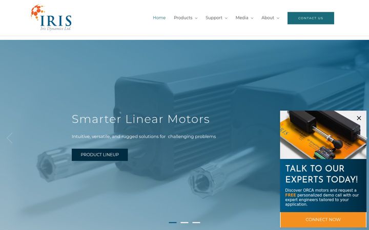 Screenshot of irisdynamics.com