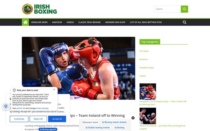 Screenshot of irish-boxing.com