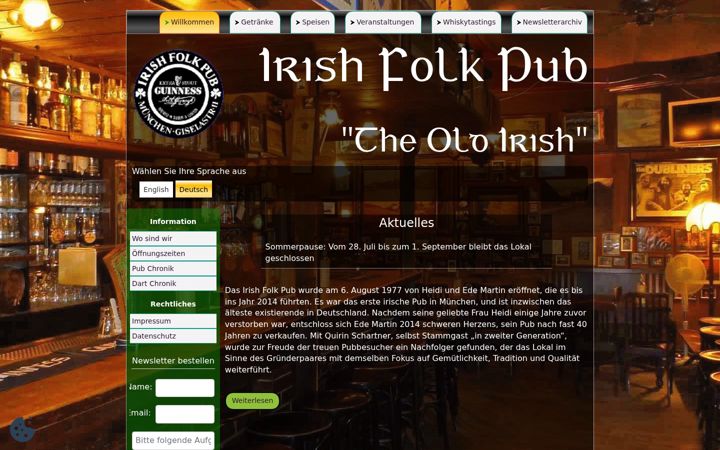 Screenshot of irish-folk-pub.de