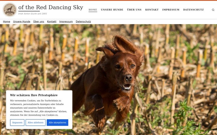 Screenshot of irish-red-setter.info