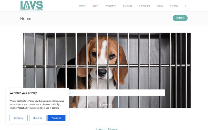 Screenshot of irishantivivisection.org