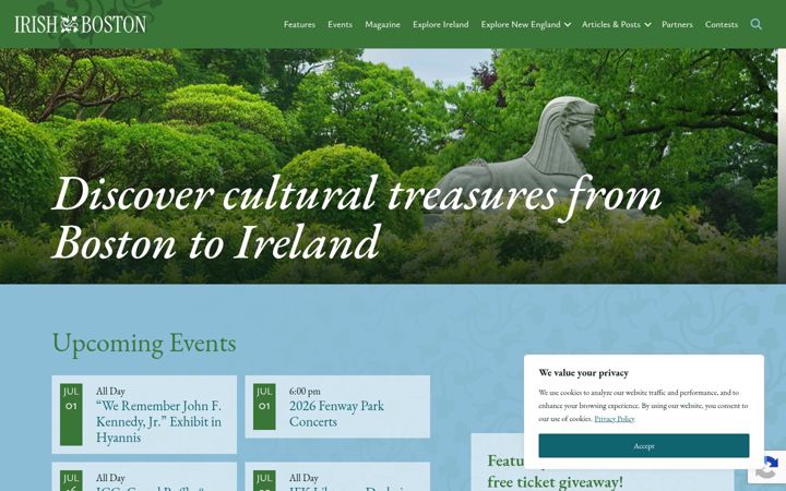 Screenshot of irishboston.org