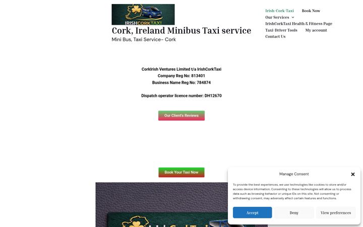 Screenshot of irishcorktaxi.com