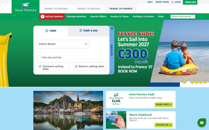 Screenshot of irishferries.com